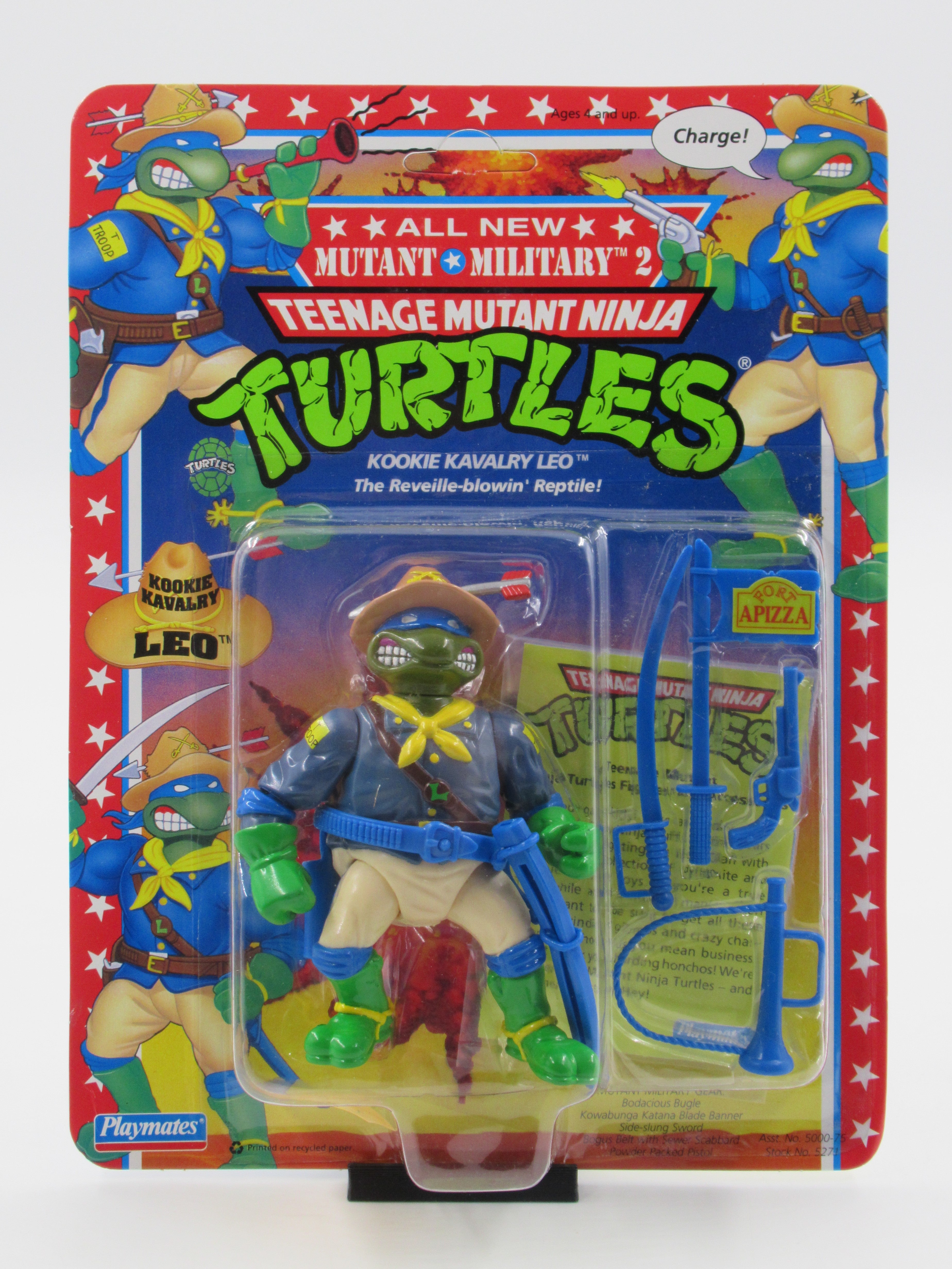 Teenage Mutant Ninja Turtles Kookie Kavalry Leo Mutant Military II 4.5" Figure TMNTs - Playmates (1992)